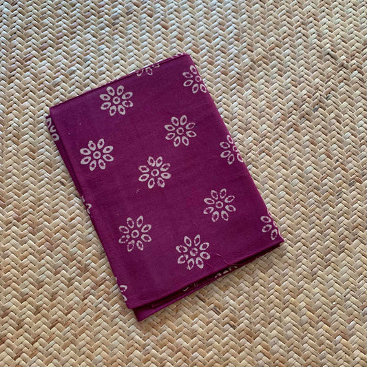 Purple Wax Printed  Cotton Blouse piece