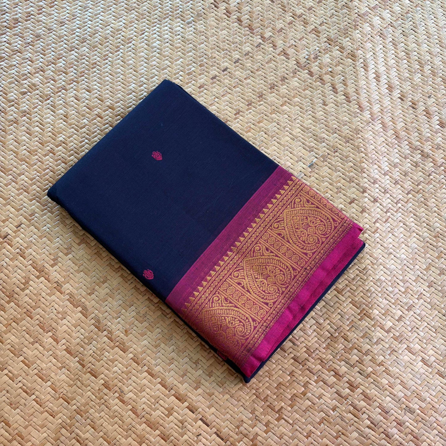 Chettinad Cotton Saree, Navy