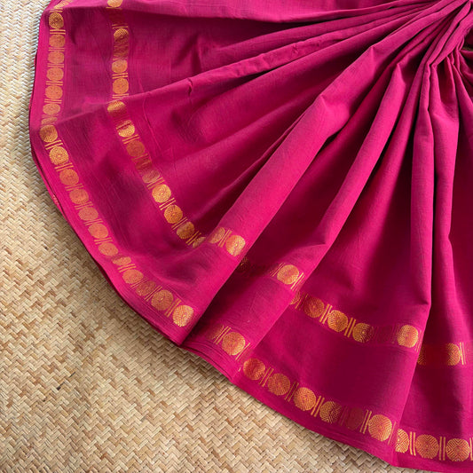 Araku Saree With Running Blouse , Zari Rudraksham Rettai Pettu Border , Clamp dyed (Kattu sayam)