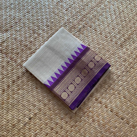 Beige, Chettinad Cotton Blouse piece