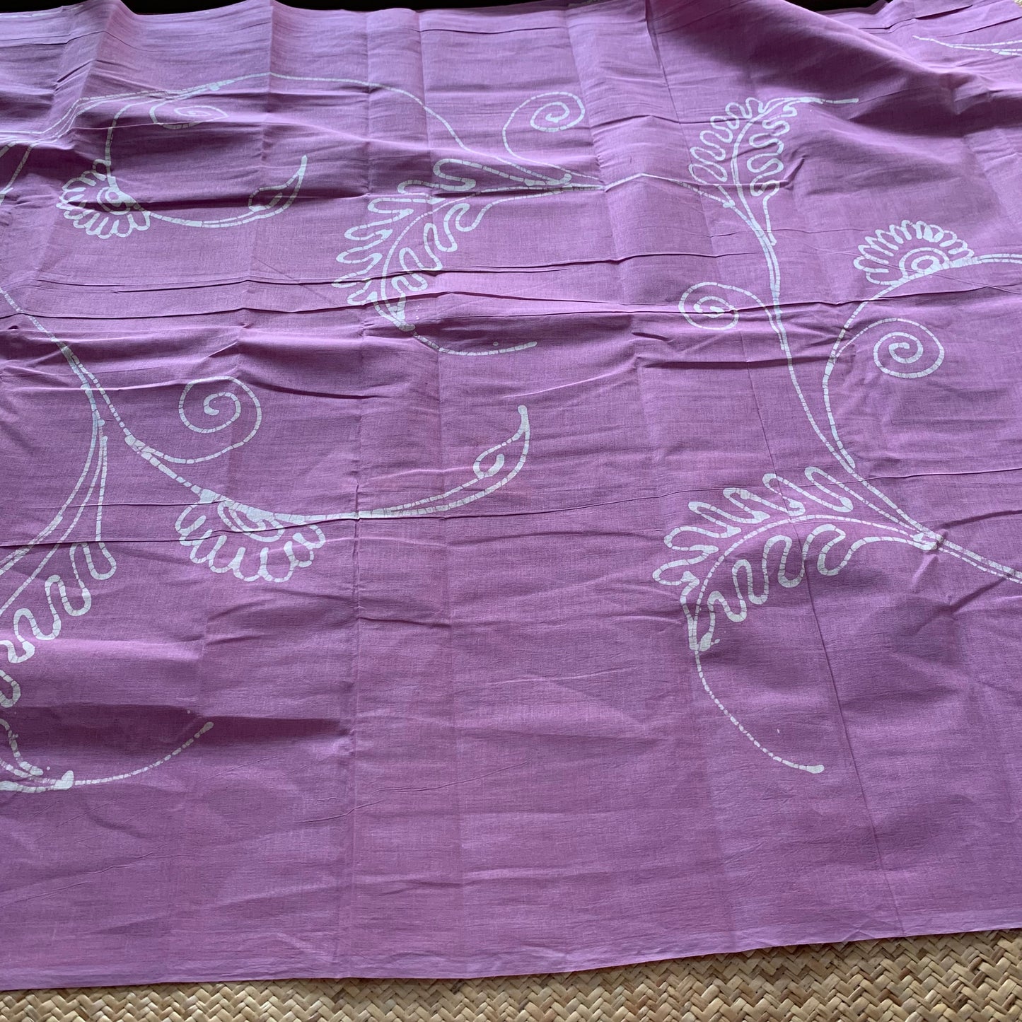 Wax Print Sungudi Saree, lilac