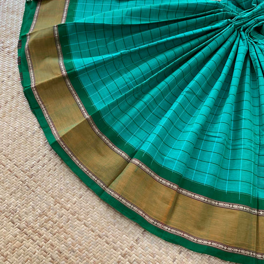 Arupukottai Handwoven Saree, Pastel Orange