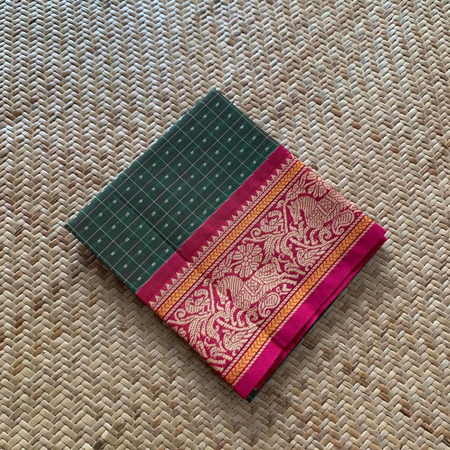 Green, Chettinad Cotton Blouse piece