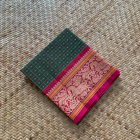 Green, Chettinad Cotton Blouse piece