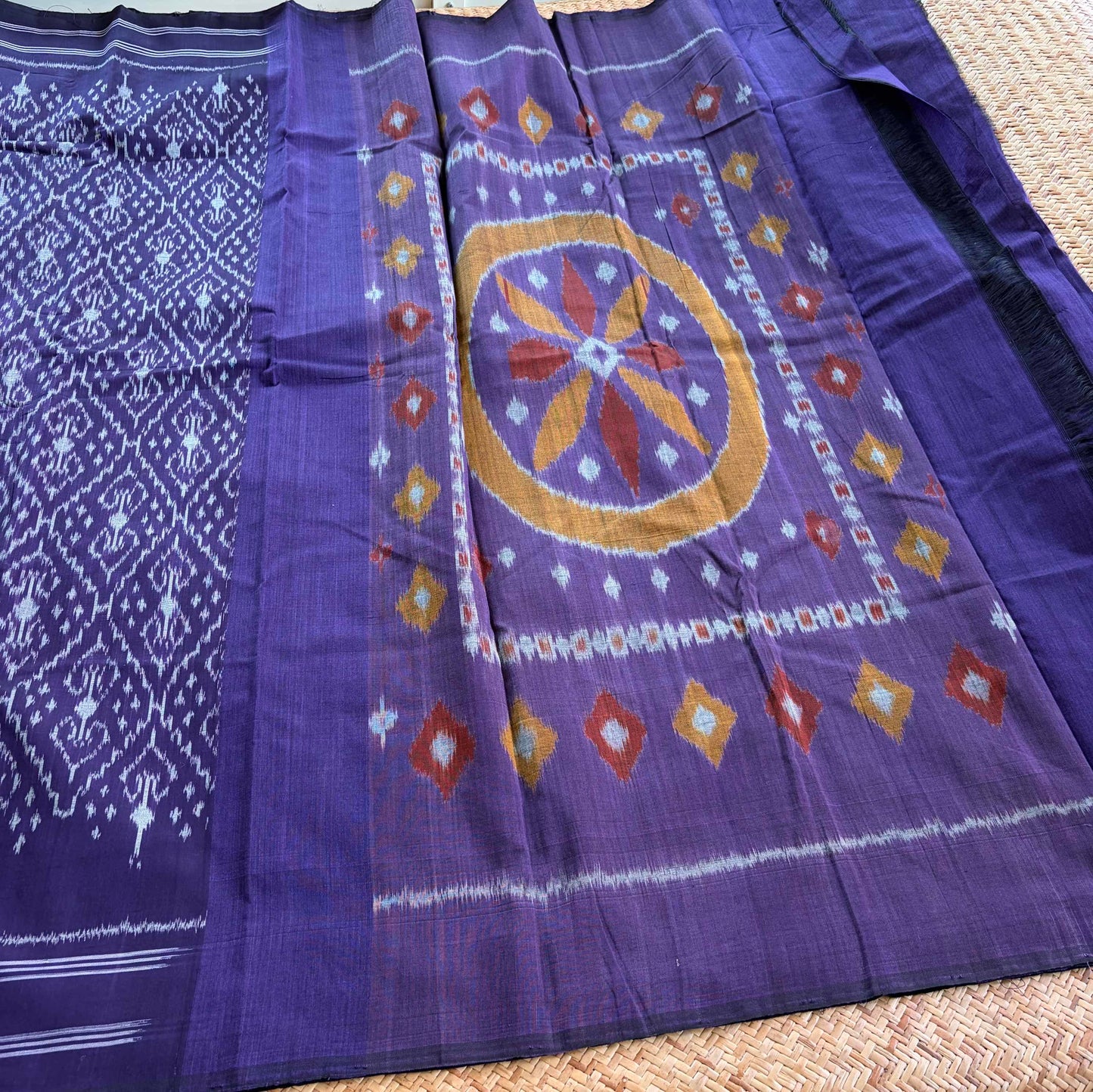 Purple, Pochambally Ikkat Hand Woven Cotton Saree