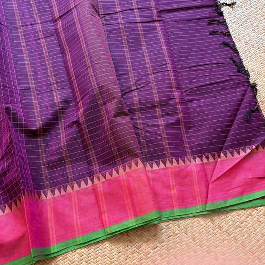 Chettinad Cotton Saree, Purple