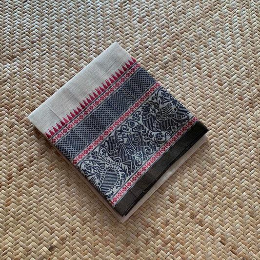 Beige, Chettinad Cotton Blouse piece