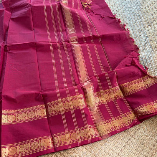 Chettinad Cotton Saree, Red