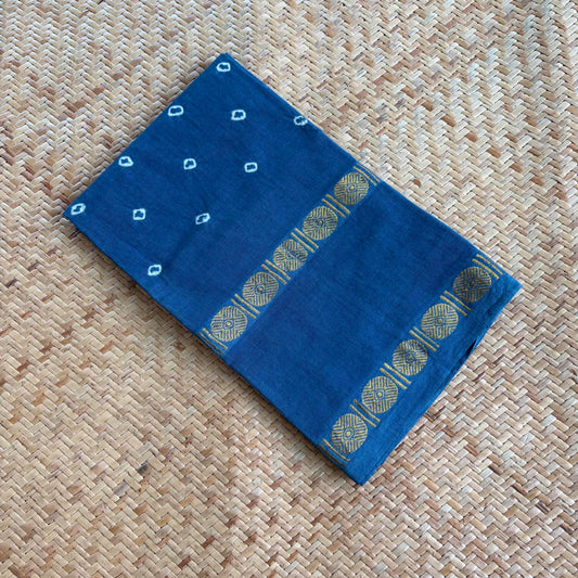 Indigo, Hand Knotted kaikattu Sungudi, blouse fabric
