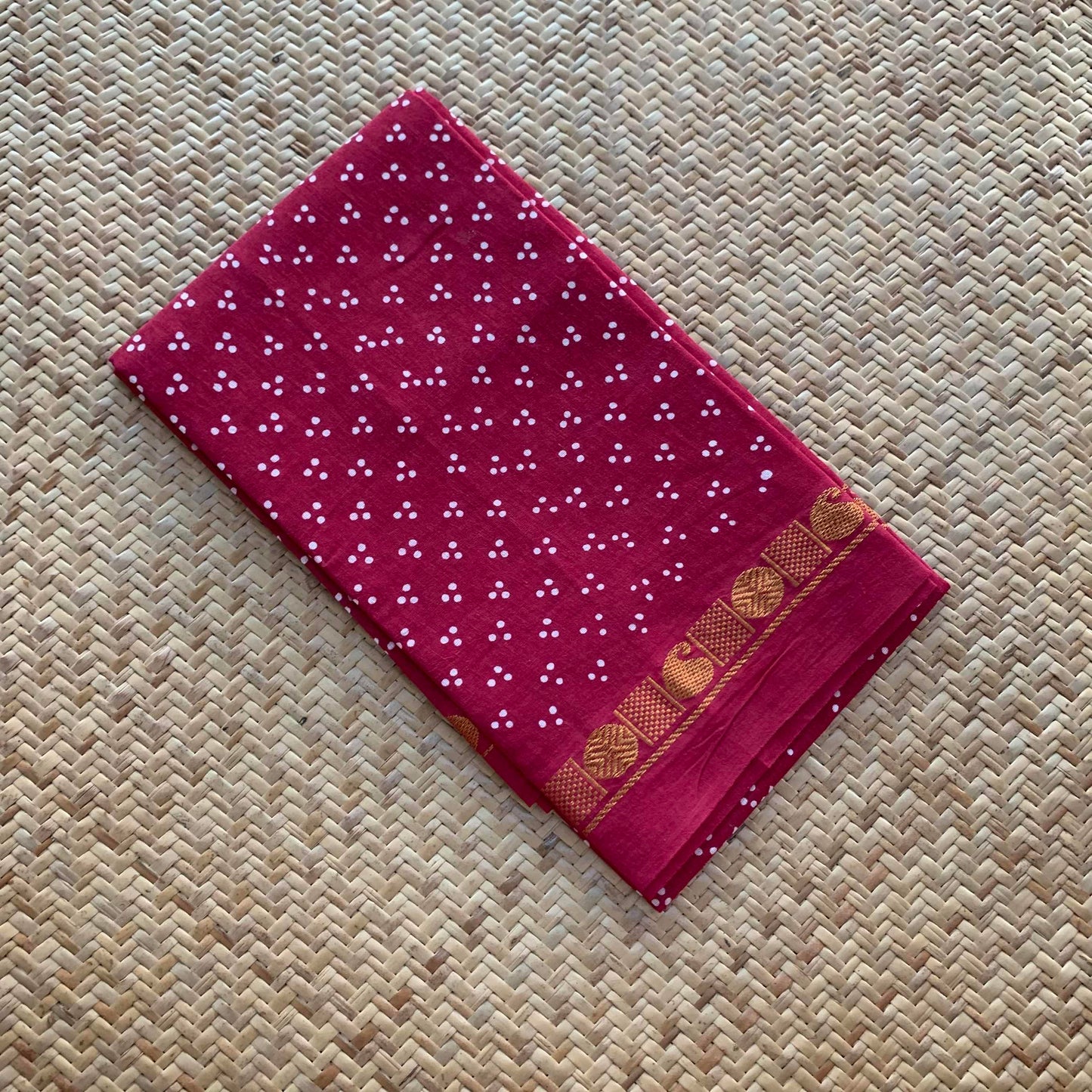 Maroon Wax Printed , Cotton Blouse piece