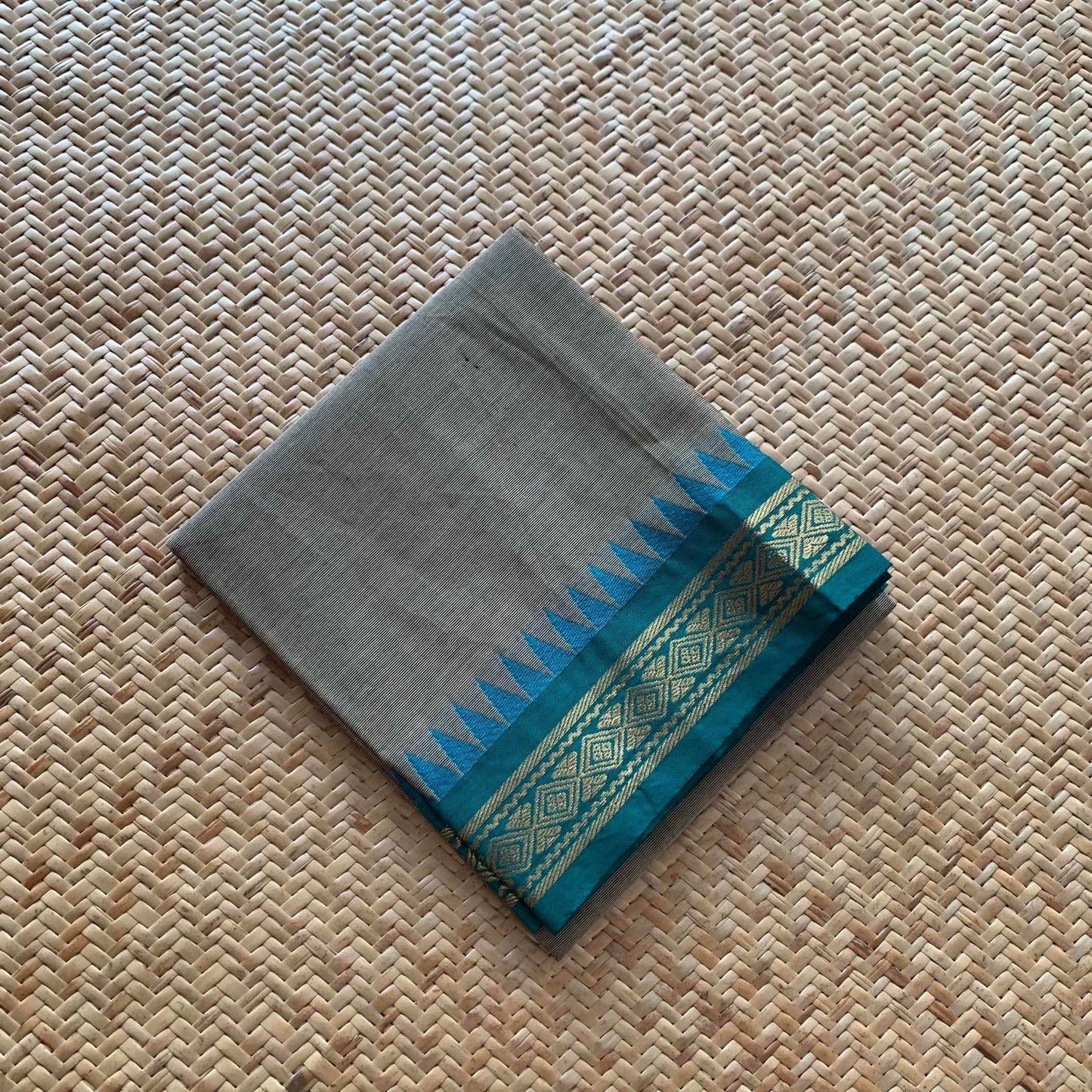 Grey, Chettinad Cotton Blouse piece