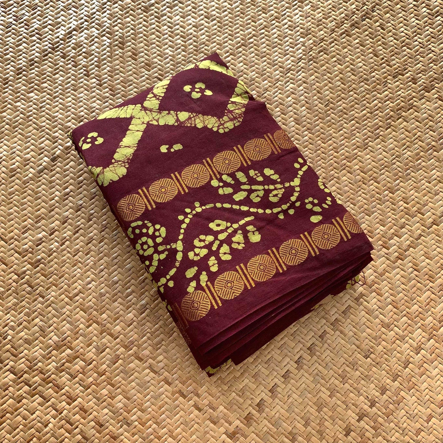 Rudraksham Wax Print Sungudi, Brown