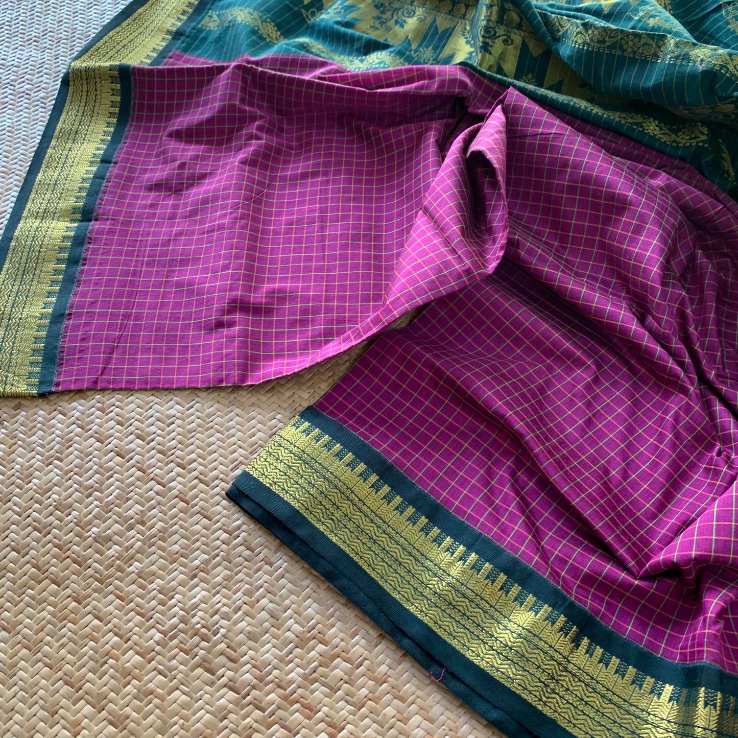 Purple, Kalyani Silk Cotton.