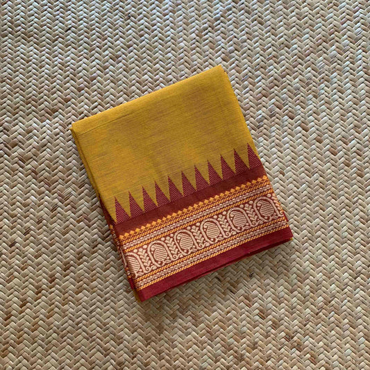 Mustard , Chettinad Cotton Blouse piece