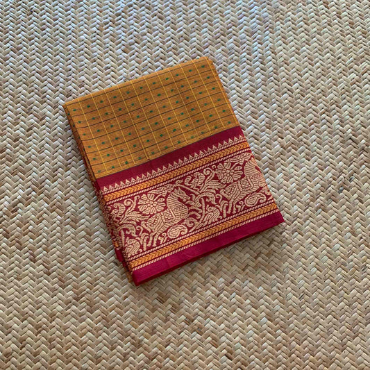 Mustard, Chettinad Cotton Blouse piece