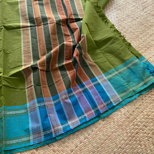 Arupukottai Handwoven Saree, Green