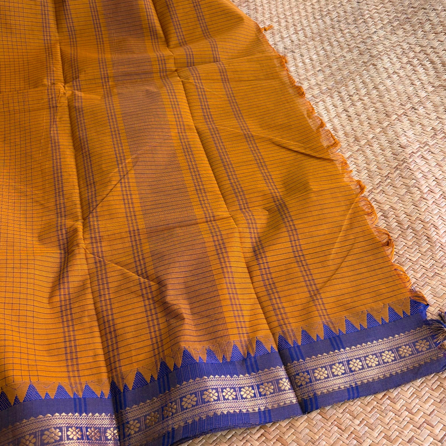 Chettinad Cotton Saree, Mustard