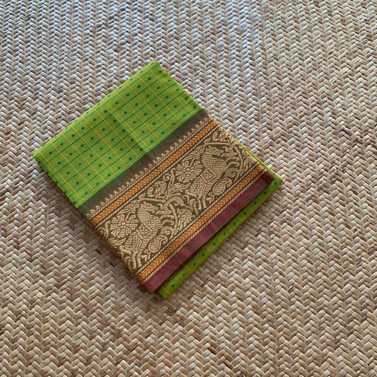 Light Green, Chettinad Cotton Blouse piece