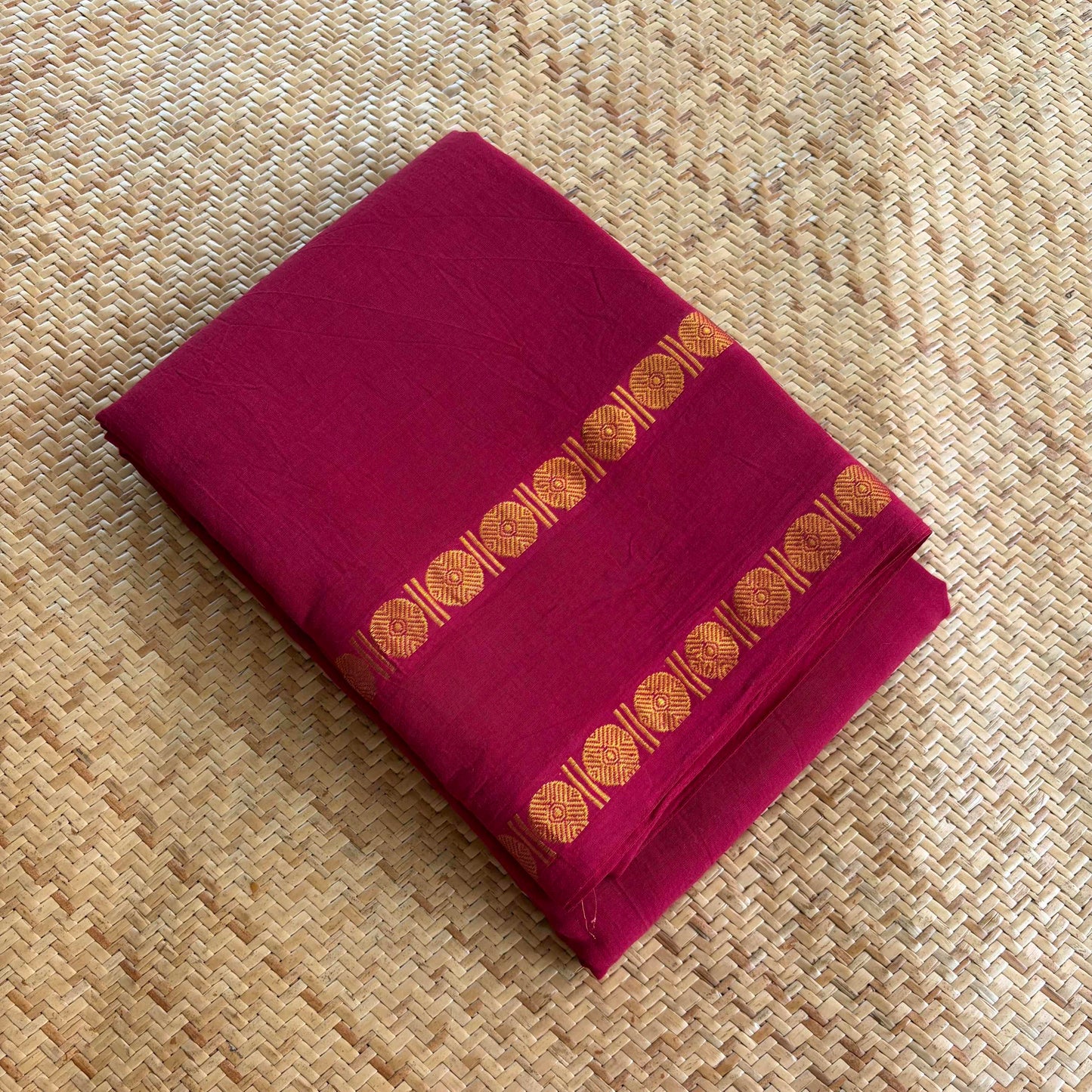 Araku Saree With Running Blouse , Zari Rudraksham Rettai Pettu Border , Clamp dyed (Kattu sayam)