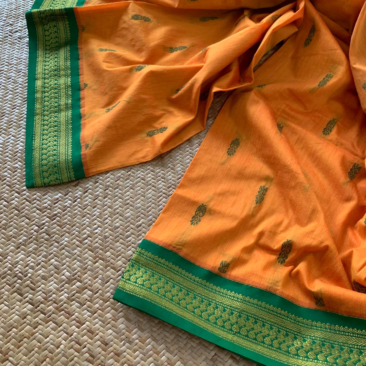 Mango Yellow, Kalyani Silk Cotton.