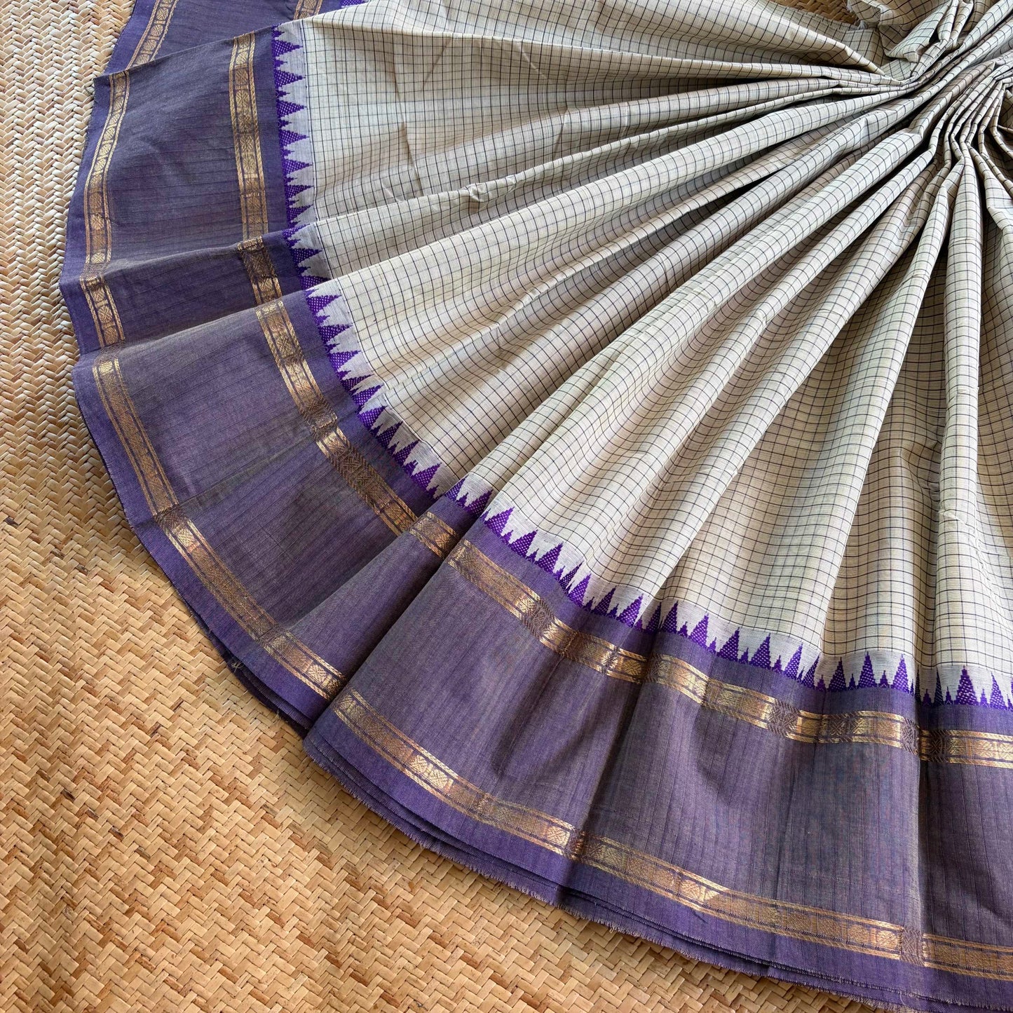 Chettinad Cotton Saree, Off white