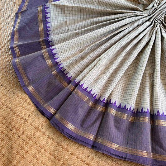 Chettinad Cotton Saree, Off white