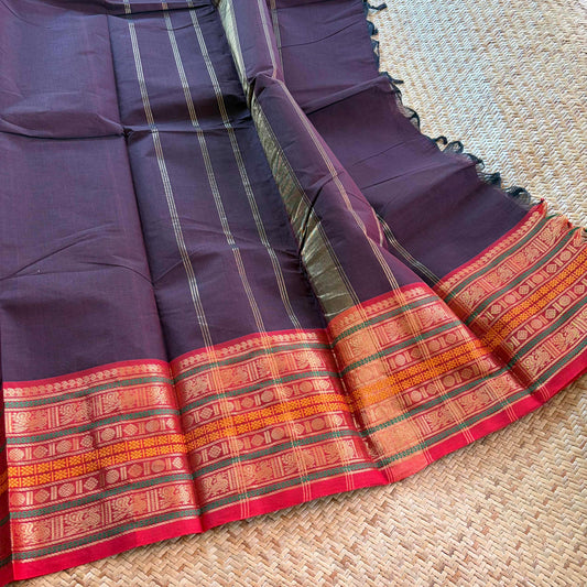 Chettinad Cotton Saree, Brown