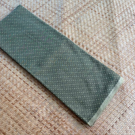 Handloom Jacard Cotton Running Fabric, Green