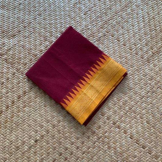 Maroon, Chettinad Cotton Blouse piece