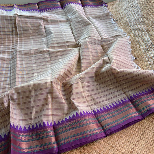 Chettinad Cotton Saree, Beige