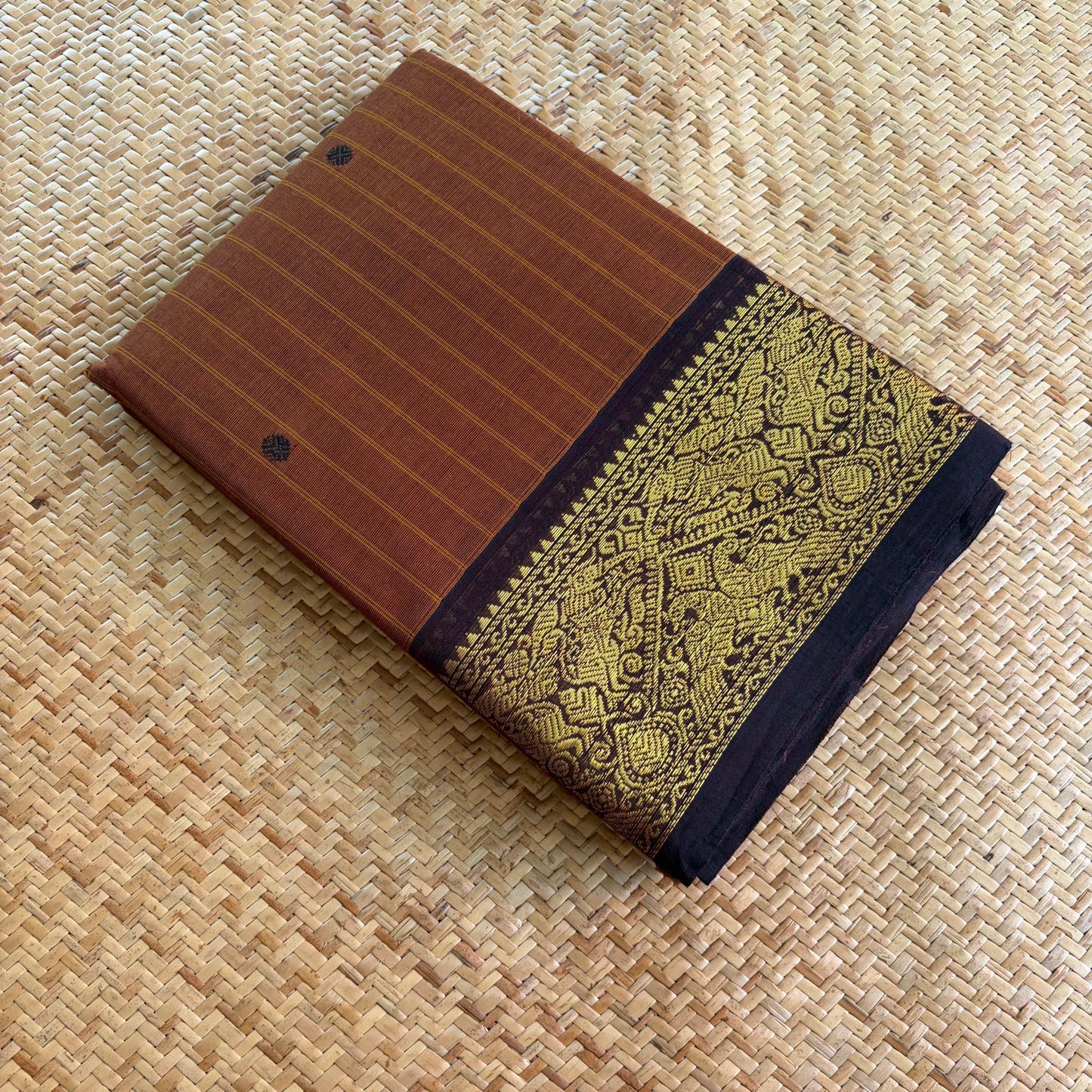 Chettinad Cotton Saree, Brown