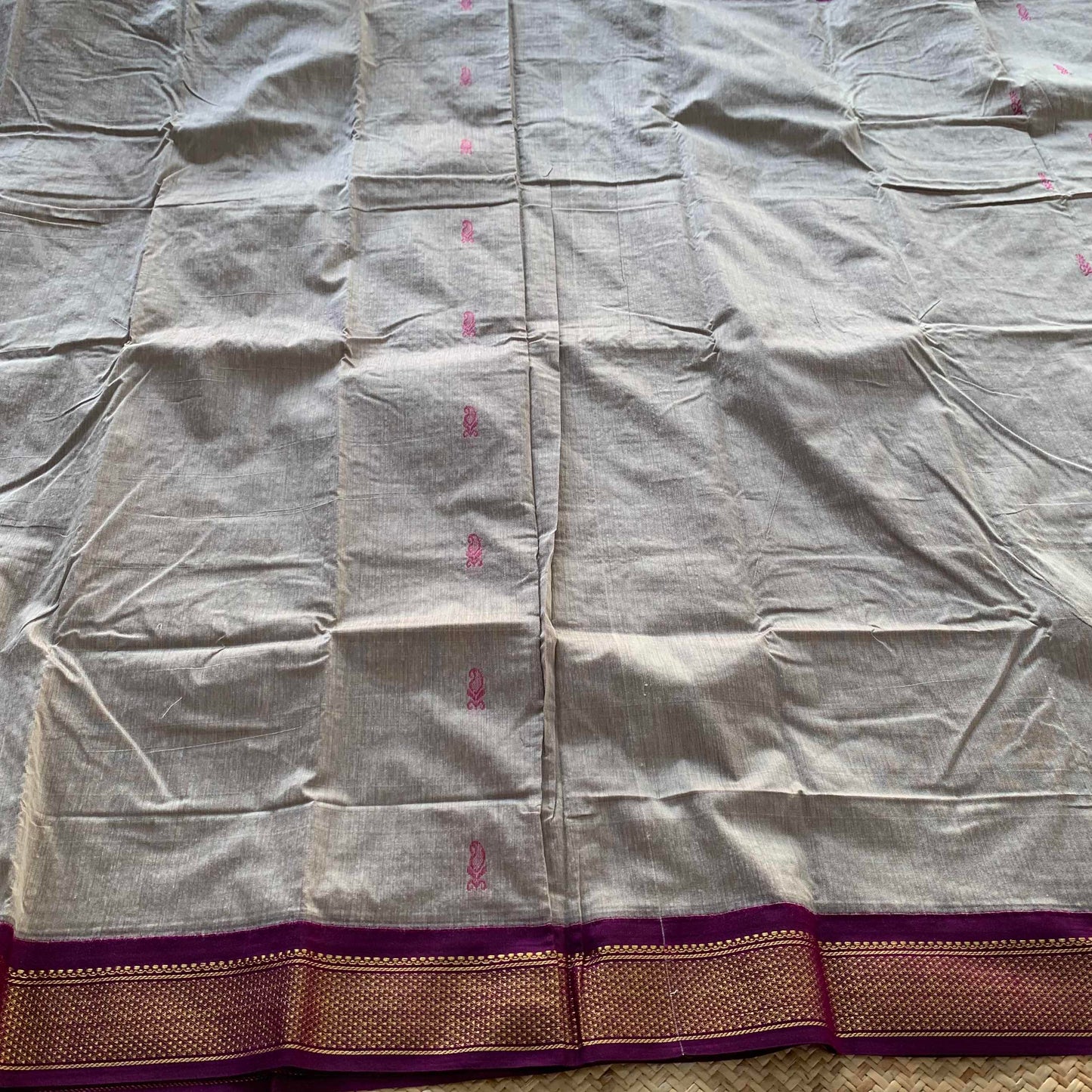 Steel Grey, Kalyani Silk Cotton.