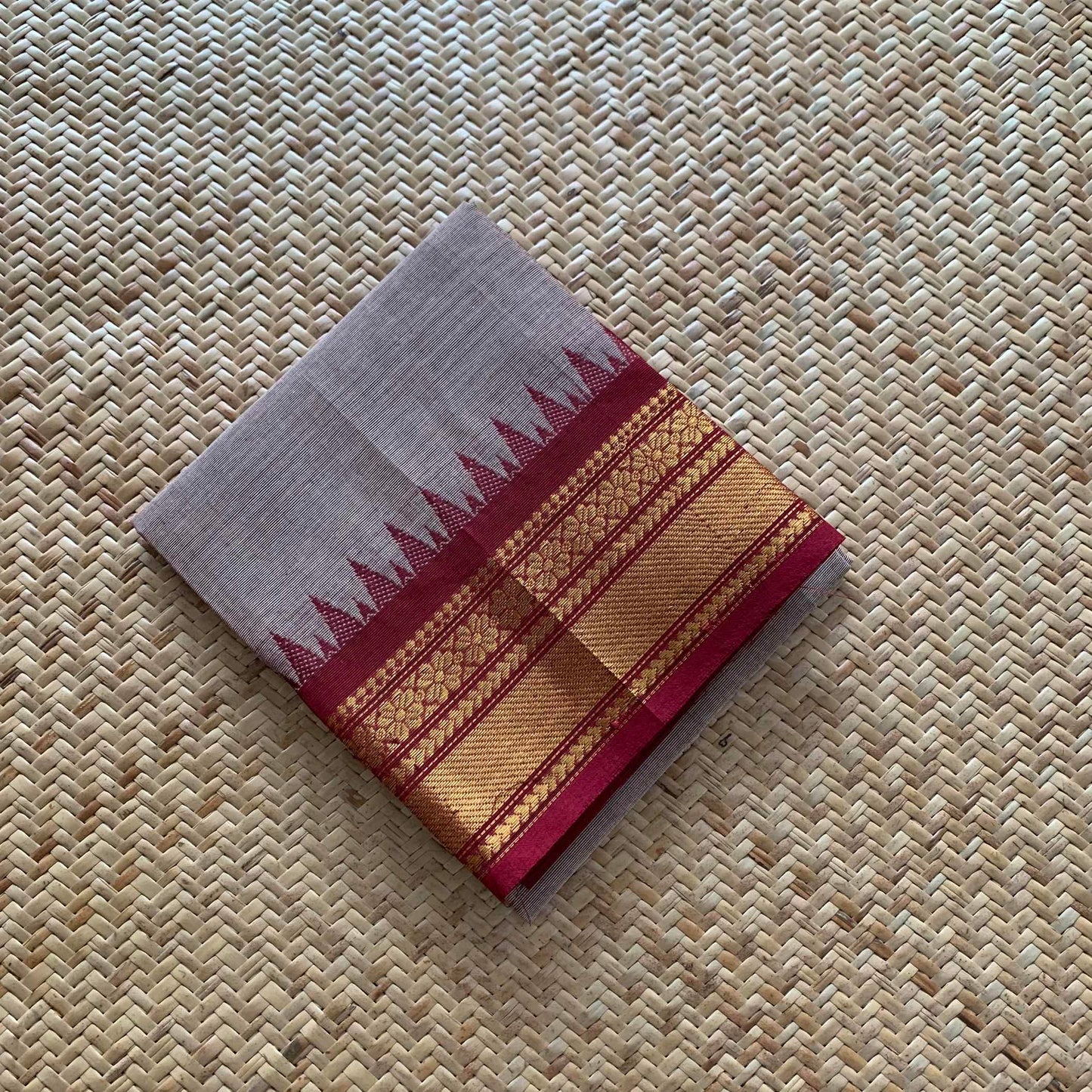 Grey, Chettinad Cotton Blouse piece