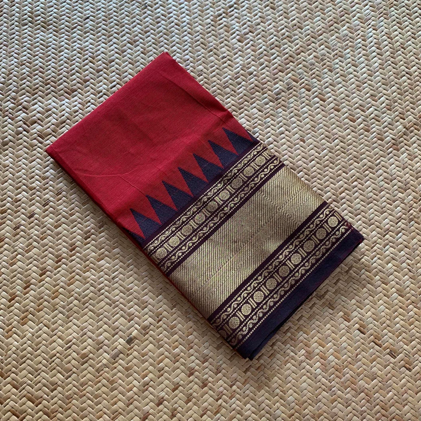 Red, Chettinad Cotton Blouse piece