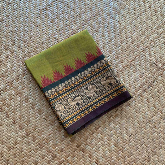 Green, Chettinad Cotton Blouse piece