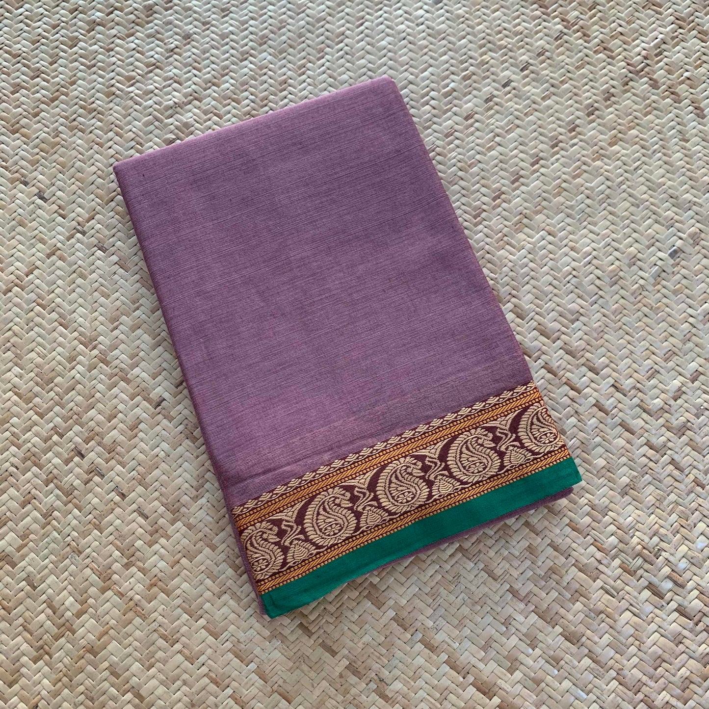 Purple Thread Border, Chettinad Cotton Saree