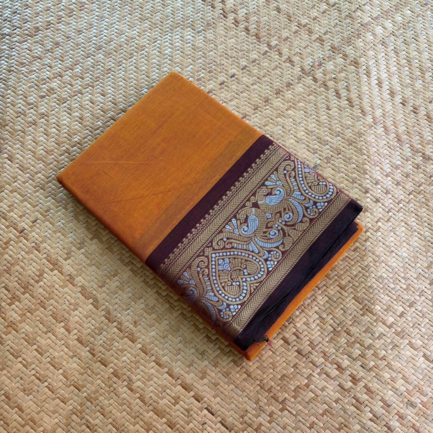 Chettinad Cotton Saree, Orange