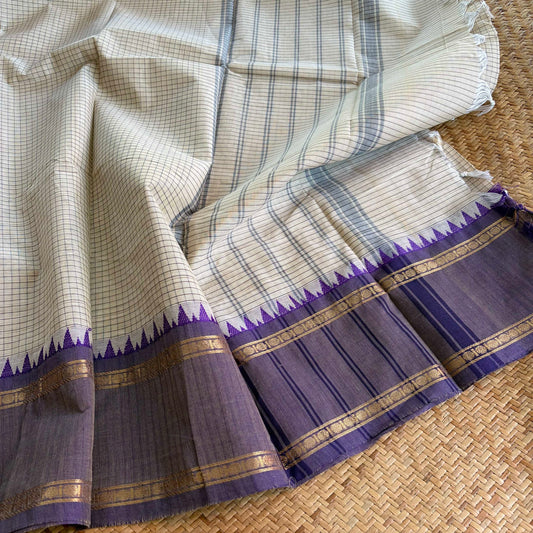 Chettinad Cotton Saree, Off white