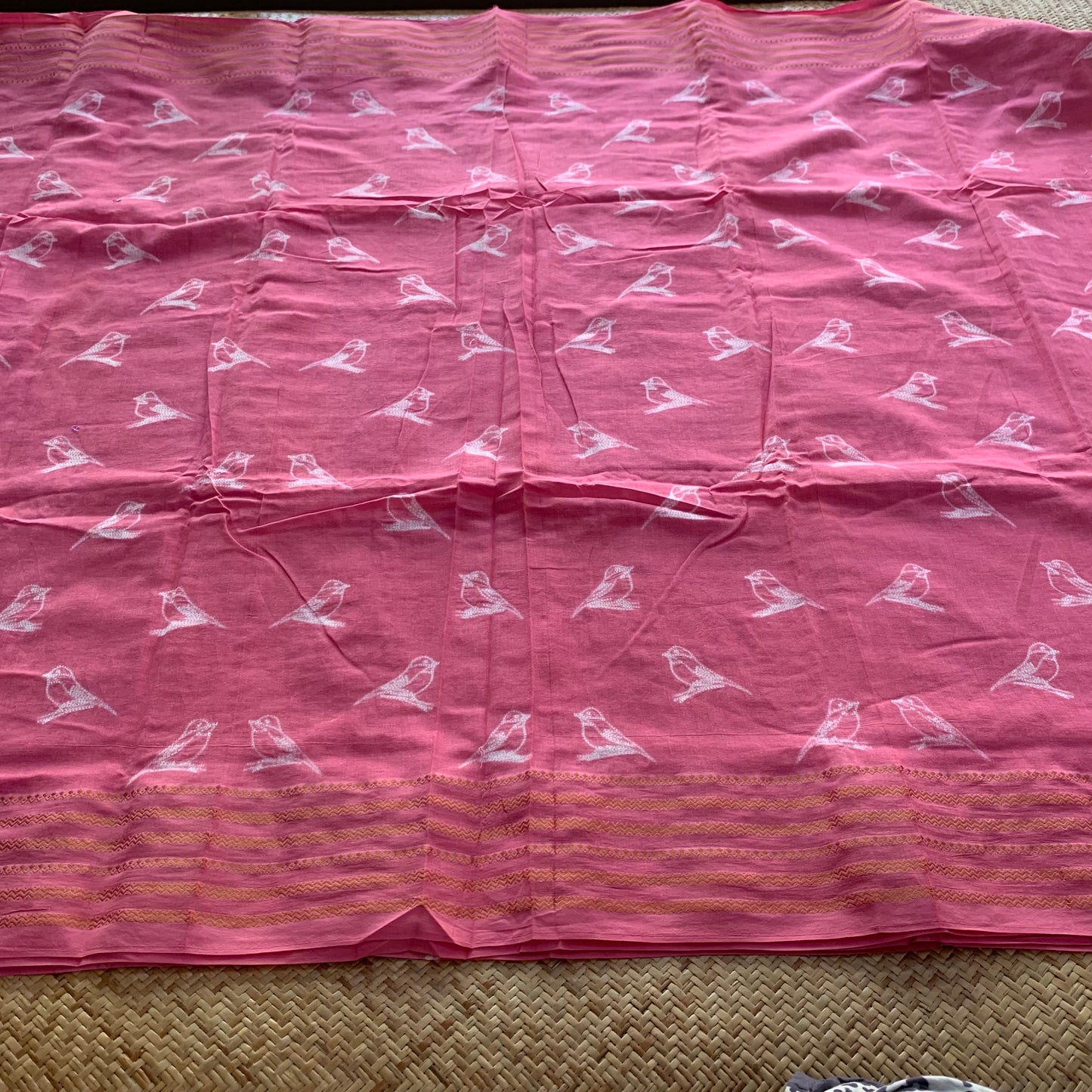 Pink, Hand Crafted Shibori Sungudi Cotton Saree