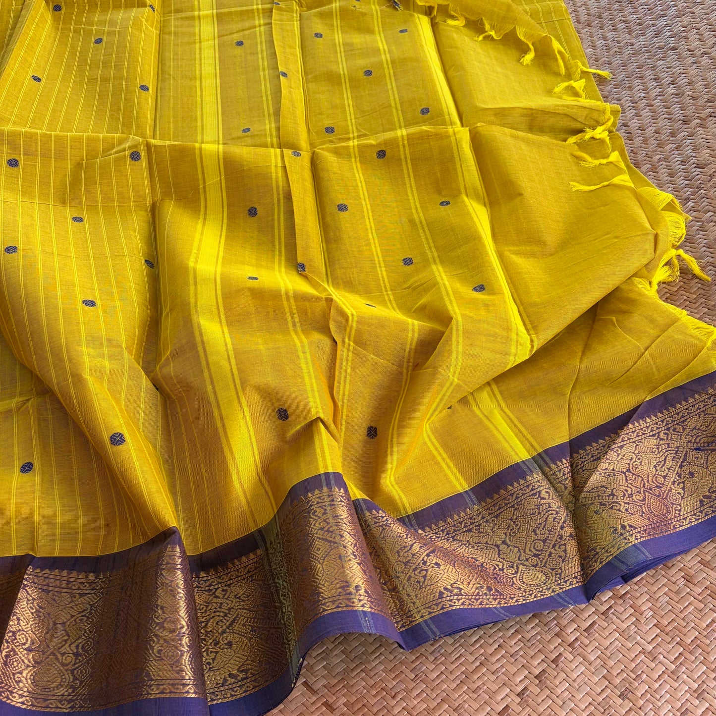 Chettinad Cotton Saree, Yellow