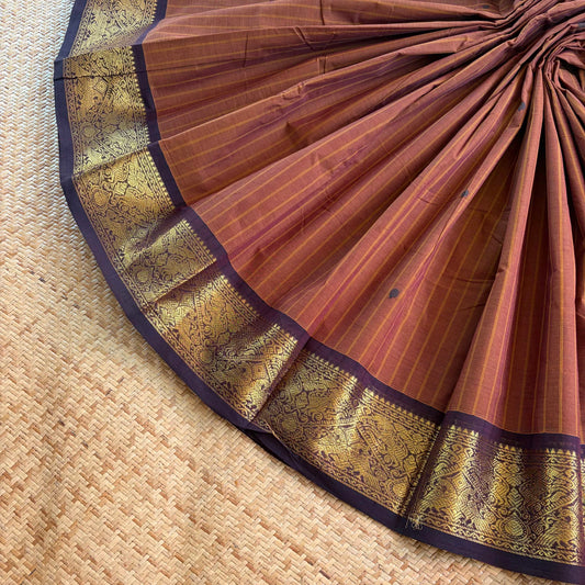 Chettinad Cotton Saree, Brown
