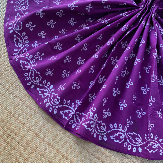 Purple Wax Print Sungudi Saree