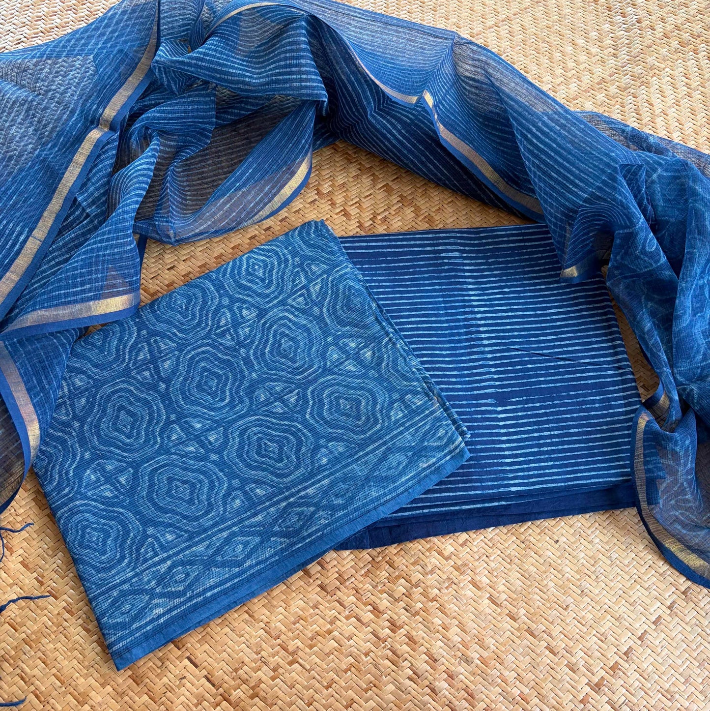 Kota 3 Piece Salwar Suit Material, Indigo