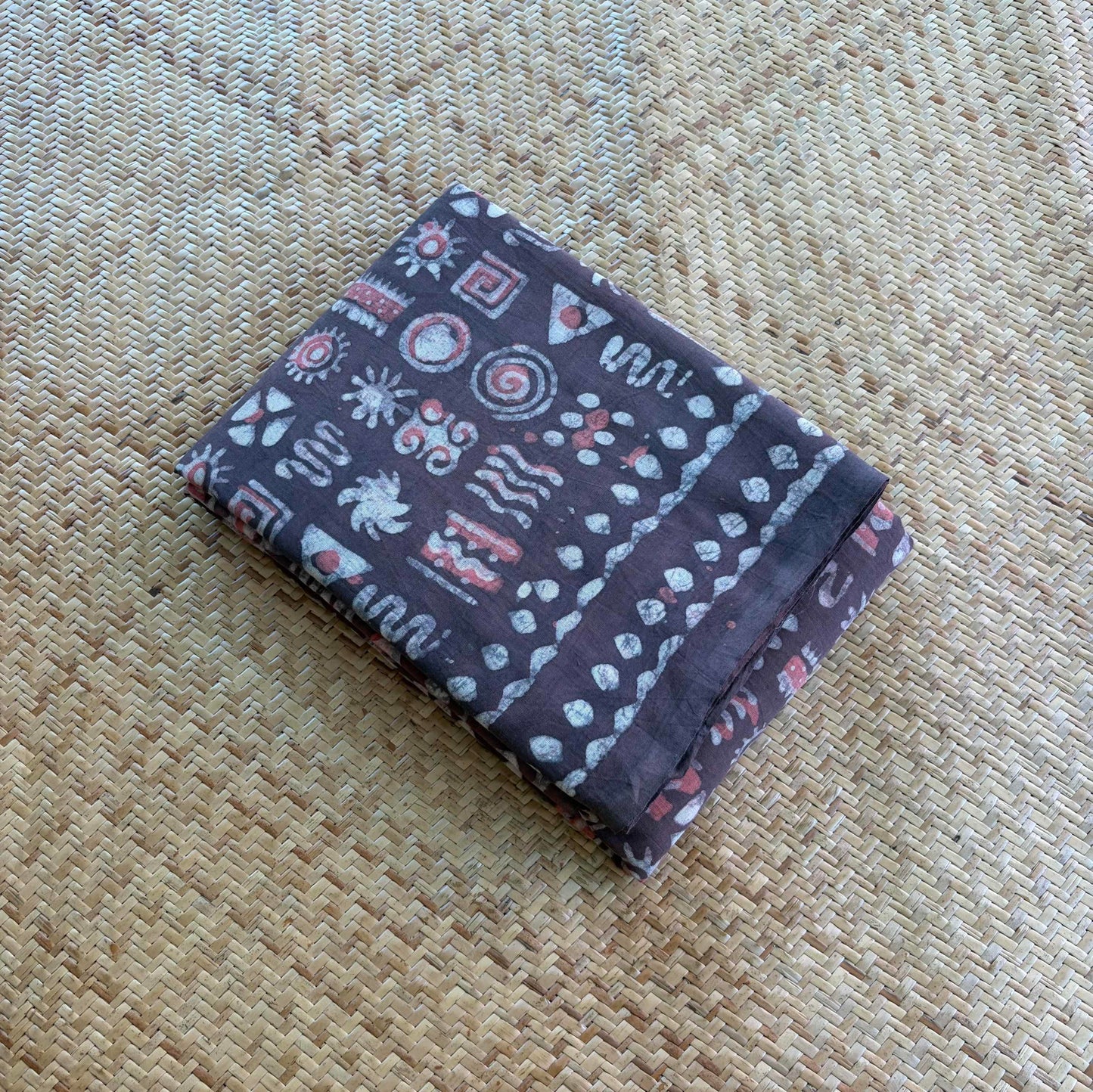 Mul Mul Cotton saree, Hand Block Printed, Dark Mauve