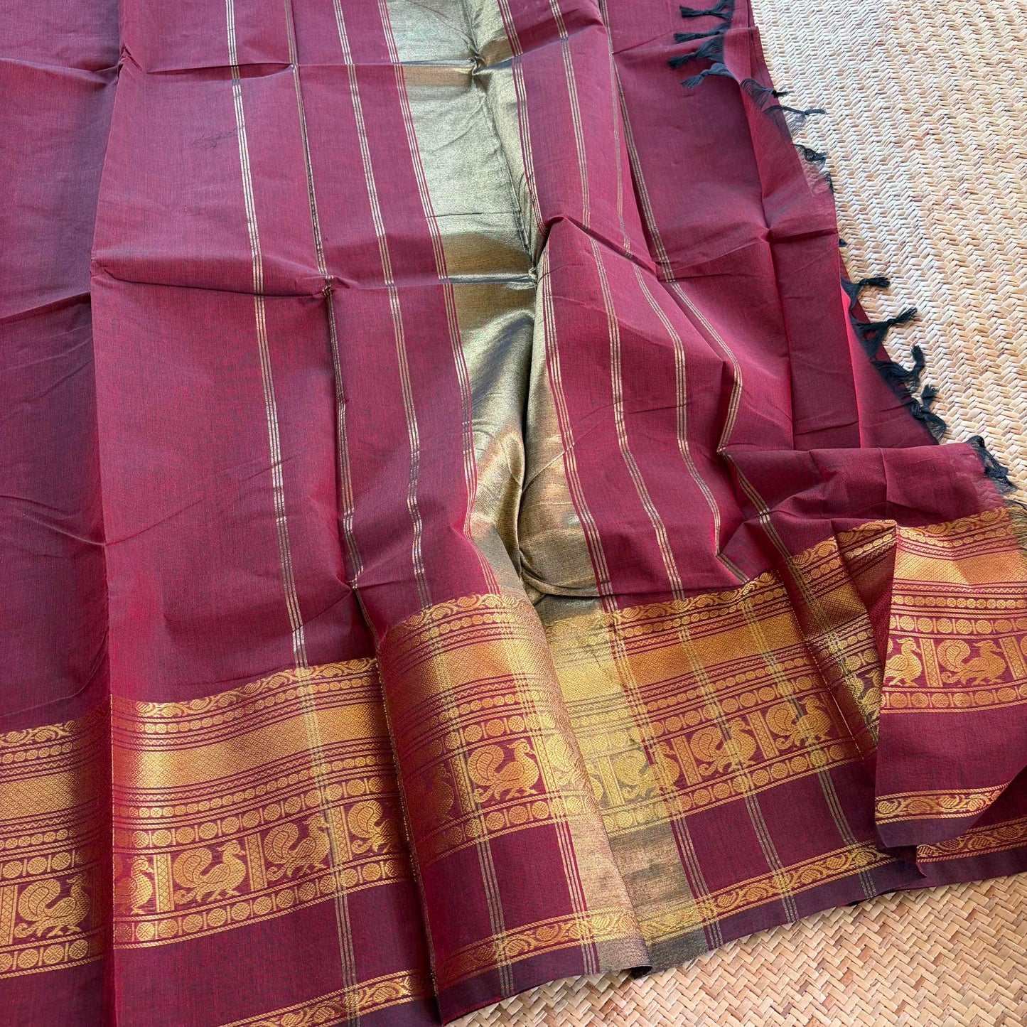 Chettinad Cotton Saree, Maroon
