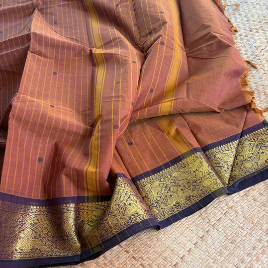 Chettinad Cotton Saree, Brown