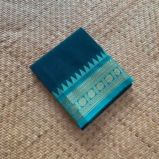 Teal, Chettinad Cotton Blouse piece