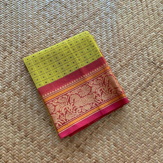 Light Green, Chettinad Cotton Blouse piece