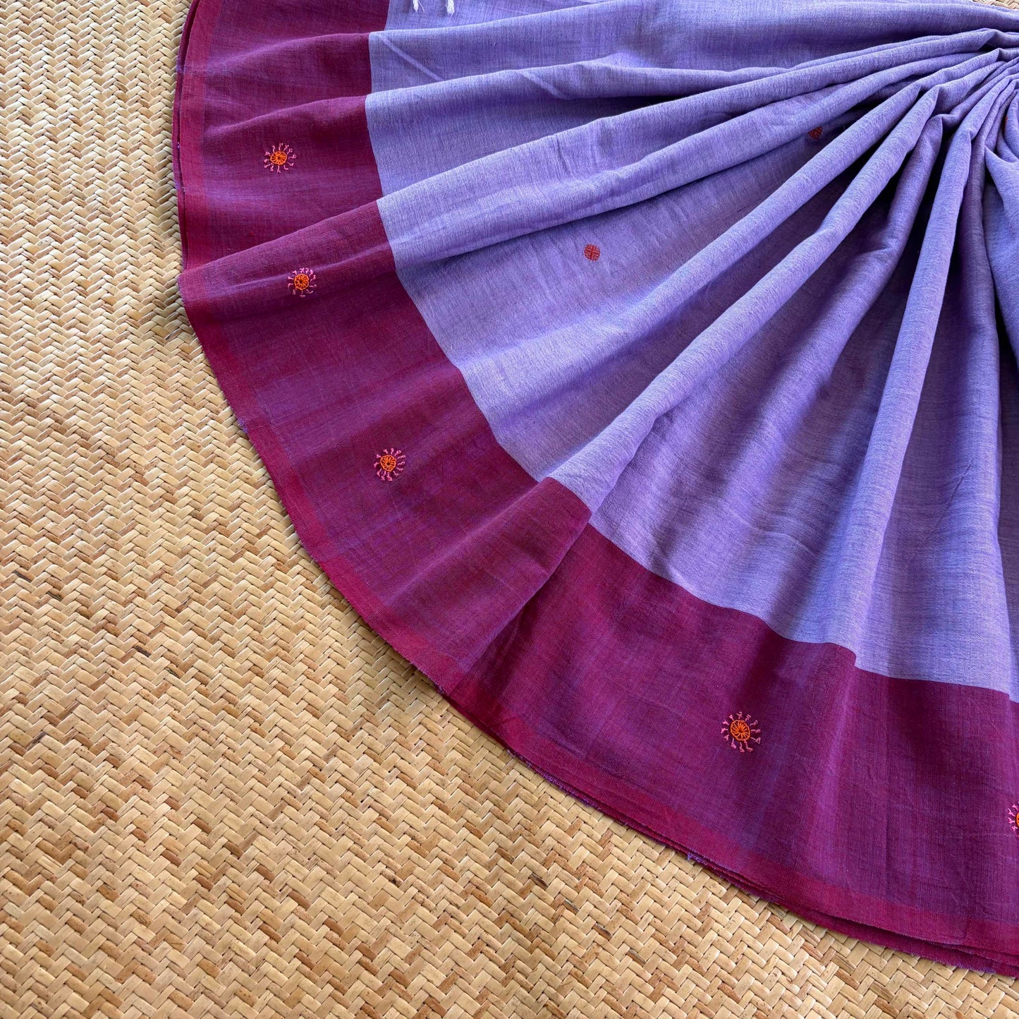 Aruppukottai Handloom Saree with multi colour thread Lambamdi embroidery