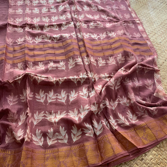 Nude Pink, Hand Crafted Shibori Sungudi Cotton Saree